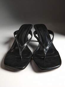 Dép xỏ ngón đế cao thời trang nữ hàng ngày đa năng - màu đen - Xem 6