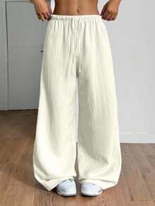 StreetHx Petite Women's Summer Textured Straight Leg Pants - Apricot - View 5