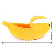 1PC Cute Yellow Banana-Shaped Pet Bed, Semi-Enclosed, Suitable For All Seasons, Perfect For Cats And Dogs. Warm Small Cat And Dog Sleeping Bag. Ideal For Spring And Summer. - Yellow - View 3
