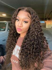Chocolate Dark Brown Water Wave Pre Bleached Pre Plucked Pre Cut Lace 180% Density Wear And Go Glueless 4x4 Lace All Ready Wig With Anti Slip Silicone Band And Breathable Dome Cap - S4 - View 18