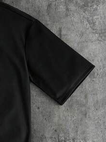AXEPEAK Camiseta casual holgada y cómoda para hombre, estampada y versátil para vacaciones - Negro - Ver 5