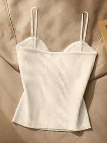 Franclia Women's Summer Casual Metal Decor Camisole Knit Top - Multicolor - View 2