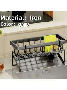 1 Kitchen Sink Storage Rack, Bathroom Storage Rack, Kitchen Faucet Sponge Holder, Sponge Drain Rack, Soap, Brushes, Towels, Scrubbers, Bathroom And Kitchen Supplies. - Multicolor - View 12