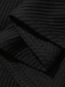 FRIFUL Women's Contrast Color Patchwork Sheer Lace Slim Fit T-Shirt, Versatile For Spring & Summer - Black - View 3