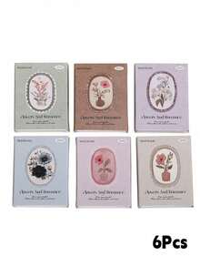Joivida 3Pcs/6Pcs Vintage Floral Journal Sticker Set, Matte Paper With Retro Flower & Vase Pattern, For Scrapbooking, Journal Decoration And DIY Crafts, Ideal For Notebook, Diary And Art Projects - multicolor - View 20