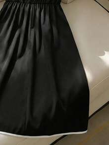 SHEIN Franclia 女士黑白拼接连衣裙 - 黑與白 - 查看 5