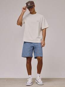 Musero Oversized Crew Neck Short Sleeve Dropped Shoulder "RIVIERA" Lemon Graphic Print Tshirt Spring Summer Holiday Essentials - Camel - View 4