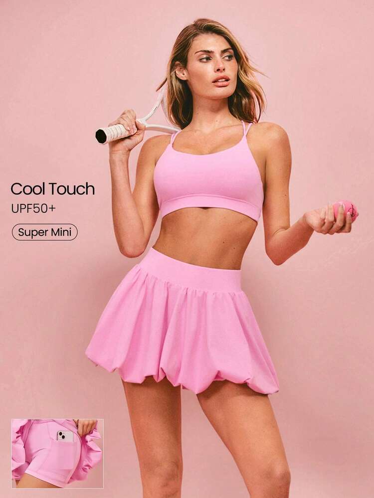 Valentine's Day Major Moves UV Protection Sweat-Wicking Quick-Dry Cool Feel Built-In Shorts Pocket Anti-Slip Grips Micro Bubble Mini Skirt Golf Tennis Pickleball Daily Casual Wear