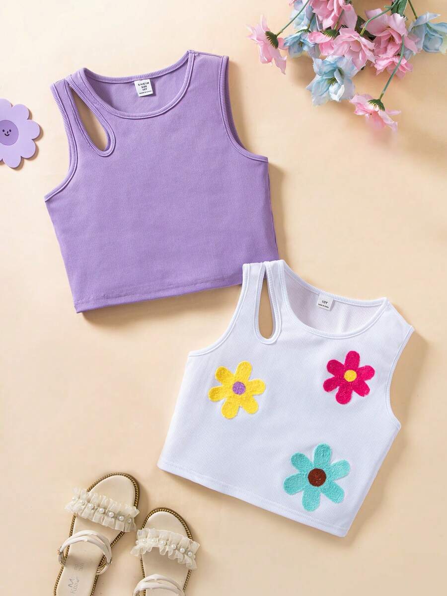 Bộ 2 áo croptop ôm dáng, họa tiết khăn tắm 3D thêu nổi bật, màu trắng và đỏ hồng, thích hợp cho kỳ nghỉ. - Nhiều màu - Xem 1