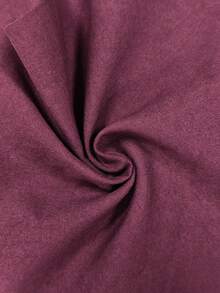 EMERY ROSE Solid Color Regular Shoulder Petal Sleeve Front Button Loose Casual Summer Shirt - Purple - View 3