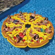 Flotteur géant en forme de pizza avec 2 porte-gobelets intégrés - Flotteur de piscine gonflable pour fête d'été, lac et plage - article unique - Voir 2