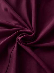 SHEIN LUNE CURVE Plus Size Women Round Neck Button-Up Shirt, Spring/Summer - Red Violet - View 5