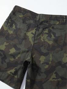 Street Life Men's Summer Casual Camouflage Print Rhinestone Denim Shorts - Multicolor - View 7
