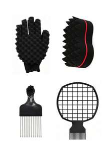 1/4 piezas, Guantes de esponja trenzadora de cabello para hombres, horquilla para el cabello africano, peine rizado, espuma, adecuado para herramientas de peluquería, cabello, peluquero, herramientas para el cabello, productos para el cabello, secador de pelo, accesorios para el cabello, productos para el cabello, herramientas para el cabello, cuidado del cabello, cepillo rizado, peluquero, accesorios de peluquería, equipo para el cabello, artículos de viaje, artículos de viaje, cabello, cabello, cabello, viaje, productos para el cabello, herramientas para el cabello - Multicolor - Ver 10