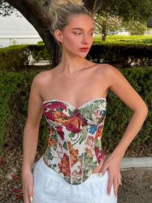 Glamine Charm Top tubo de uso versátil y casual con estampado floral para mujer - Multicolor - Ver 4