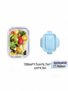 1个装玻璃食品储存容器，餐食准备，密封午餐盒，带防漏锁盖，适用于微波炉、烤箱、冰箱和洗碗机 - 彩色 - 查看 11