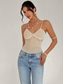 Firerie 女士度假沙滩休闲海星吊带背心，Y2K风格，乡村音乐节穿搭 - 杏色 - 查看 6