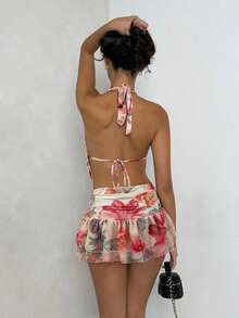 Glamine 2 pièces Ensemble rose vacances Top sans manches dos nu et mini-jupe, Ensemble d'élégance raffinée, Tenues de rave festival, Streetwear, Tenue de concert, Tenues de club, Ensemble pour soirée, Ensemble anniversaire femme, Indispensable pour fête, Ensemble basique, Ensemble pour sortir, Ensemble tricot décontracté, Ensemble brillant, Ensemble saison de remise des diplômes, Mode fleurie - Multicolore - Voir 2