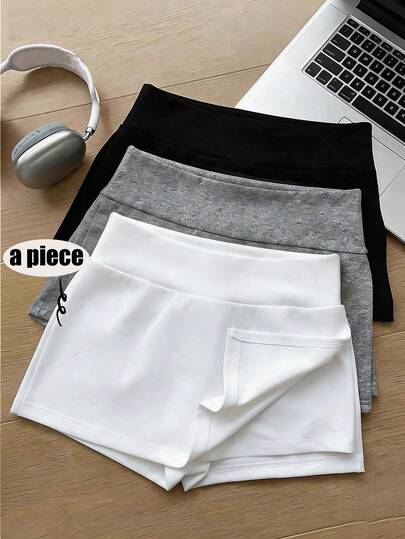 GlowEve CURVE Quần short trơn màu, cỡ lớn, kiểu dáng thường ngày, thích hợp cho mùa hè.