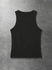 ROMWE MEN Goth Áo tank top nam in họa tiết hoa, kiểu dáng thường ngày, thích hợp cho mùa hè. - màu đen - Xem 2