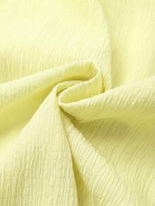 SHEIN Franclia Women's Ruffled V-Neck Camisole Top, Textured Fabric, Loose Fit, Slimming, Suitable For Daily Wear, Vacation And Travel, Spring/Summer - Light Yellow - View 7