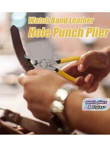 1pc Universal Handheld Belt Punch Tool For Belts, Shoelaces, Watch Straps, Men's Valentine's Day, Valentine's Day Wedding, Birthday, Pliers, Tools, Binder Clips - Yellow - View 9