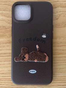 Funda adecuada para iPhone, funda de teléfono de alta calidad con patrón de lichi para chicas - Marrón - Ver 23