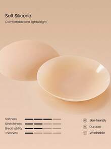 GLOWMODE 1包硅胶超薄无缝无粘性可重复使用乳贴，日常休闲穿着 - Light Beige - 查看 8