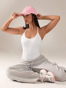 Bộ áo liền quần cơ bản không đường may, thấm hút mồ hôi, màu trắng, thích hợp cho tập thể dục/yoga. - trắng - Xem 3