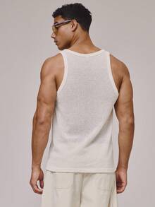 Musero Áo tank top không tay ôm sát, chất liệu mỏng nhẹ, kiểu dệt kim, thích hợp cho kỳ nghỉ xuân hè, đi biển. - Màu be - Xem 4