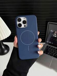 Ốp lưng sạc không dây từ tính cao cấp dành cho iPhone 16/14/13/12/11/15/17 Pro Max, với lớp phủ nhung. Cũng tương thích với iPhone 17 Air/14/15/16 Plus. - Xanh đậm - Xem 1