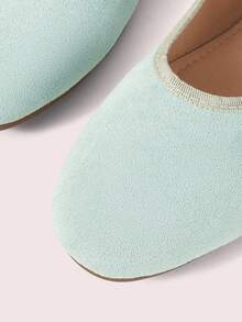 CUCCOO DOLLMOD Sepatu Mary Jane Warna Hijau Mint, Sepatu Flat Nyaman Bersol Lembut untuk Wanita - Hijau mint muda - View 5