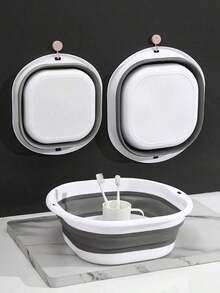 1 pieza Bañera plegable portátil para pies, Bañera de plástico para pies, Bañera plegable para terapia de pies, Recipiente de almacenamiento que ahorra espacio, Bañera de silicona plegable, Bañera de lavado plegable, Cubo para remojar los pies, Bañera para lavar los pies en casa y de viaje, Bañera de masaje plegable para los pies, Herramienta de cuidado de los pies, Artículo esencial para el hogar, Vuelta al colegio - Multicolor - Ver 4