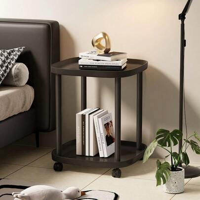 İskandinav Modern Mobil Yan Sehpa, Minimalist Tekerlekli Saklama Arabası, Yatak Odası ve Oturma Odası İçin Çok Fonksiyonlu Yan Sehpa