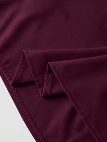 SHEIN LUNE CURVE Plus Size Women Round Neck Button-Up Shirt, Spring/Summer - Red Violet - View 6