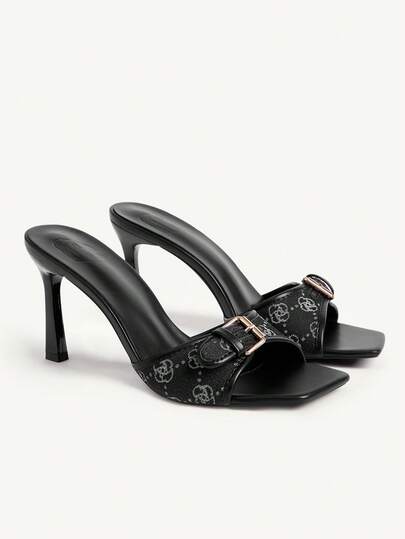 CUCCOO BIZCHIC Damenschuhe Frühling und Sommer Neu Schwarz Splicing Schnalle Damen High Heels Sandalen Modisch und Komfortabel Vielseitig Pendler Damensandalen Damenschuhe