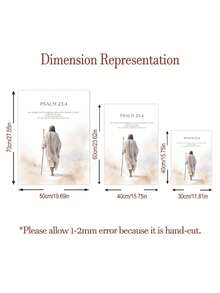 3PCS Frameless Canvas Jesus Portrait Nature Landscape Boho Style Wall Art Set For Christian Living Room Office Study Bedroom Birthday Graduation Gift Home Decor Wall Hanging - one size fits all - View 2