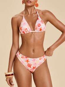 Travachic Women's Beach Vacation Ocean Print Swimwear Set - Multicolor - View 7