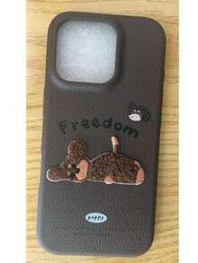 Funda adecuada para iPhone, funda de teléfono de alta calidad con patrón de lichi para chicas - Marrón - Ver 6