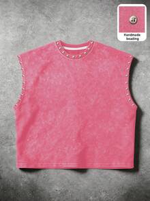 Manfinity EMRG Áo tank top nam màu hồng dáng rộng, phong cách đường phố - Hồng - Xem 3