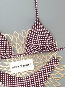 Swim Vcay Bộ bikini nữ mới, kiểu dáng dây mảnh, cổ yếm, họa tiết da báo, cạp cao, gợi cảm. - Nhiều màu - Xem 4