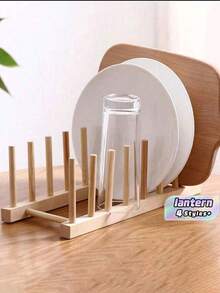 SHEIN 1 pièce Étagère de rangement en bois pour plats, rangement domestique de loisirs. Les matériaux en bois sont sujets à la casse ; à manipuler avec précaution ! - couleur du journal - Voir 8