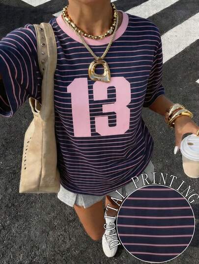 DrmWander Damska koszulka z krótkim rękawem, swobodna, uliczna, graficzna, urocza, letnia koszulka