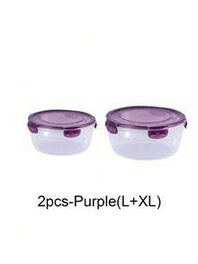 SHEIN Recipientes de almacenamiento de alimentos transparentes de color púrpura y verde, recipientes herméticos redondos con tapas para mantener los alimentos frescos, los mejores recipientes para alimentos para mantener los alimentos frescos, tazones de mezcla de plástico, recipientes de almacenamiento de cocina apilables a prueba de fugas y reutilizables, aptos para microondas, congelador y lavavajillas, adecuados para almacenar perejil, frutas, pan, huevos y talla grande. - Multicolor - Ver 26
