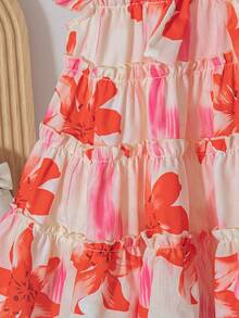 SHEIN Vintaside Kids 1 chiếc đầm mùa hè mới cho bé gái, họa tiết hoa, nơ trang trí, thích hợp cho mùa xuân, hè, thu, mặc thường ngày, đi nghỉ mát, dự tiệc, đi biển. - Nhiều màu - Xem 10