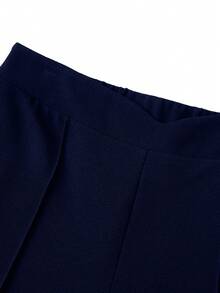 SHEIN LUNE Quần nữ thời trang tối giản, dáng ôm, thoải mái - Màu xanh hải quân - Xem 7