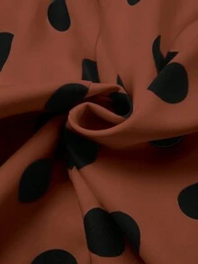 SHEIN Franclia Áo hai dây nữ gợi cảm, thanh lịch với họa tiết chấm bi, phù hợp cho trang phục mùa xuân và mùa hè. - màu nâu - Xem 4