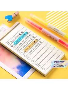SHEIN A7 Simple Kraft Paper Long Horizontal Line Note Notebook - Brown - View 4
