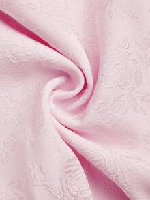 Franclia Plus Size Elegant French Style Minimalist Fashion V-Neck Fitted Blouse - Baby Pink - View 6