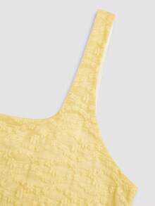 Sweetra Plus Size Summer Fashionable Casual Camisole Top And A-Line Midi Skirt 2 Pieces Set - Yellow - View 9